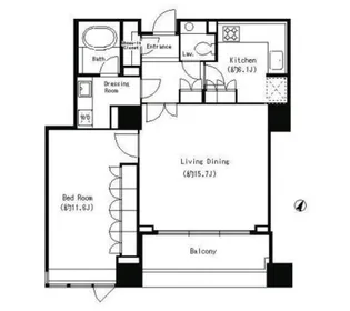 パークキューブ目黒タワー【17階】の間取り