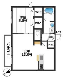 メゾン ド フルール【1階】の間取り