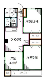 上水ハイツ【2階】の間取り