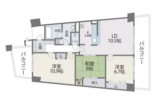 アイランドシティ・インフィニガーデンイースト棟【5階】の間取り