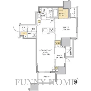 東京都世田谷区上馬2【マンション】の間取り