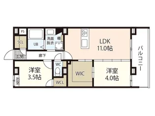 FLAX十日市【9階】の間取り