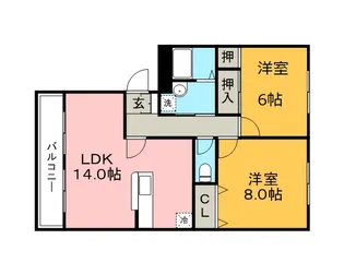 クレールII【1階】の間取り