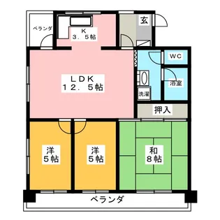 寿康ハイム【5階】の間取り