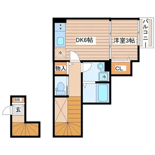 シャンテ富沢【2階】の間取り