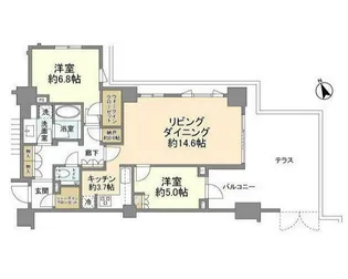 東京都港区赤坂6【マンション】の間取り