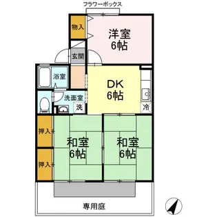 クレール皆春 B棟【1階】の間取り