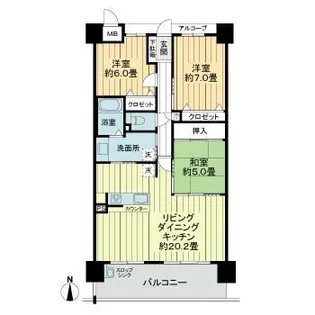 アルファステイツ城北御幸【2階】の間取り