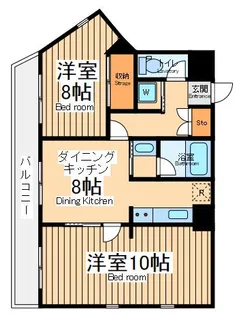 ヴィエンベニード【1階】の間取り