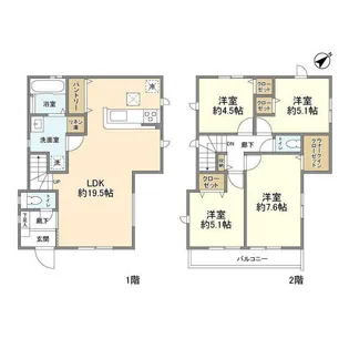 東京都昭島市拝島町5【一戸建】の間取り