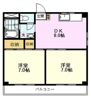 メゾンフルール【2階】の間取り