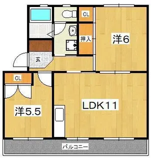 サニーコートマンション【1階】の間取り