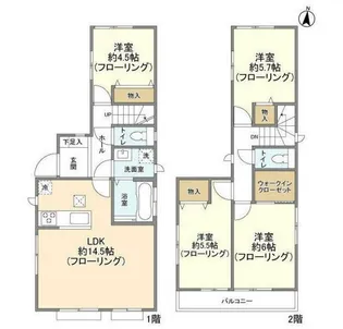東京都葛飾区水元2【一戸建】の間取り