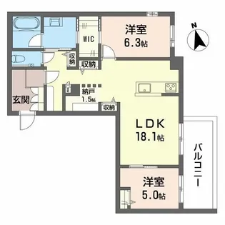 ウィズプラス大船【4階】の間取り