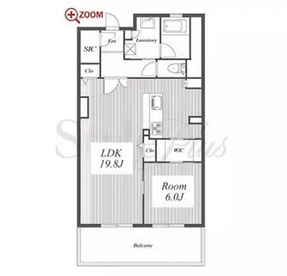 ロイヤルパークスERささしま【6階】の間取り