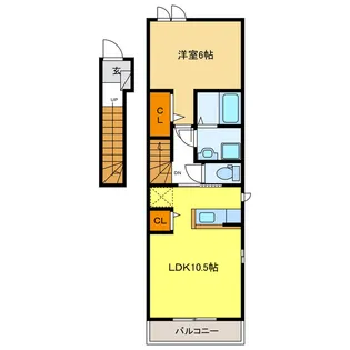 岐阜県羽島郡岐南町八剣2【アパート】の間取り