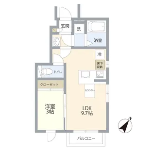 ラヴィミューR【1階】の間取り