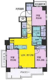コージーコート茅ヶ崎【6階】の間取り