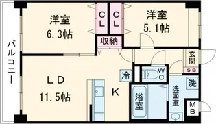 ルーカス長崎諫早I【3階】の間取り