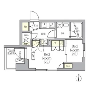 アジールコート王子【5階】の間取り