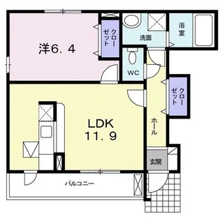 エクメーネ・セトルB【1階】の間取り