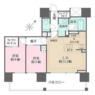 ザ・パークハウス愛宕虎ノ門【5階】の間取り