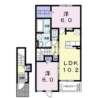 セイル イン 津屋崎【2階】の間取り