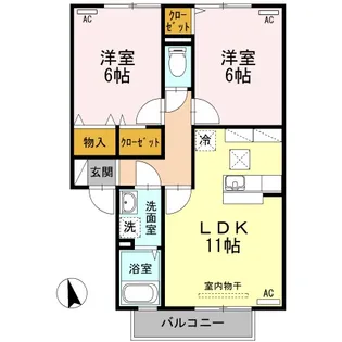 エーデルハイム II【1階】の間取り