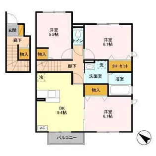 パークシティ土合【2階】の間取り