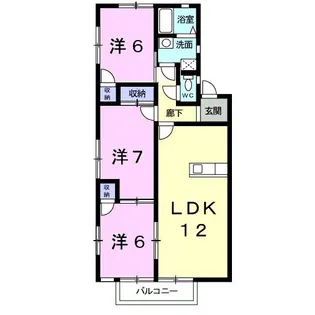 ロイヤルパレス村松II【2階】の間取り