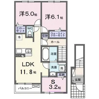 サウスウェーIX【2階】の間取り