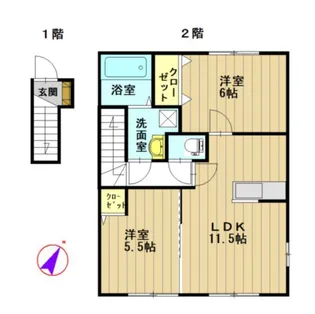 ポワッソン【2階】の間取り