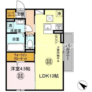 ウエスト パーク C【1階】の間取り
