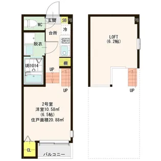 ハーモニーテラス新田VI【1階】の間取り