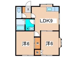 ハッピーハイツ【1階】の間取り