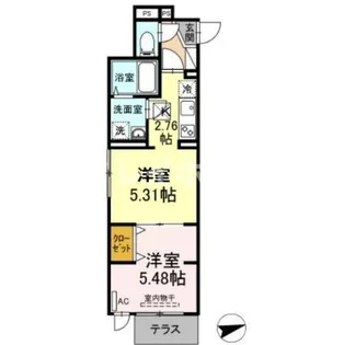アナシエ久が原【1階】の間取り