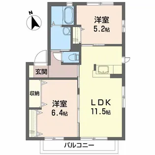 シャーメゾン・清流 B棟【2階】の間取り