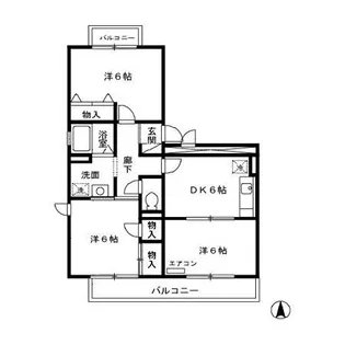 オーシャンヒルズB【2階】の間取り