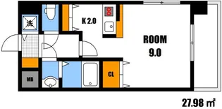 グラビスコート西原【2階】の間取り