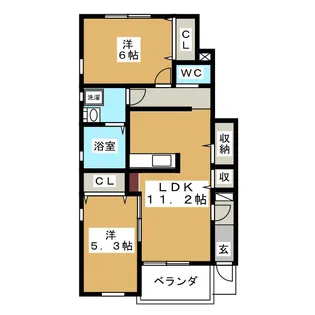 エルヴィータ東【1階】の間取り
