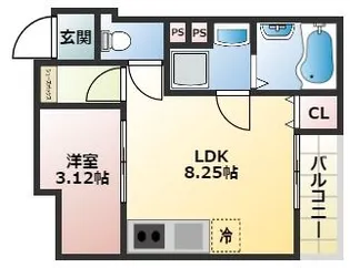 THE NOBLES 花畑駅前【3階】の間取り