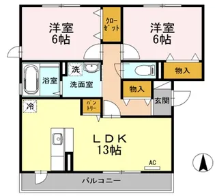ブリージンA【2階】の間取り