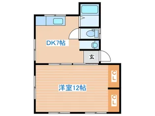 栄文コーポ C棟【1階】の間取り
