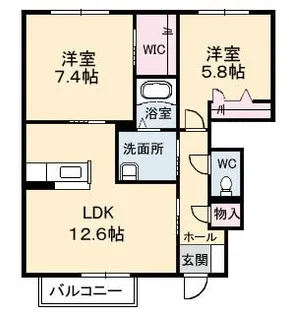 シャーメゾン東岐波 B棟【1階】の間取り