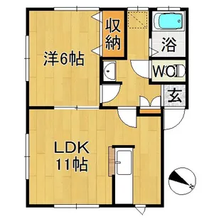 サン・ローズガーデンB【2階】の間取り