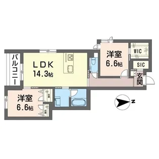 グレイッシュフジシマ【2階】の間取り