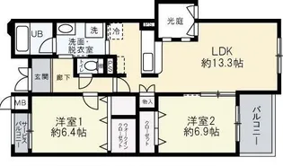 プライムガーデン【3階】の間取り