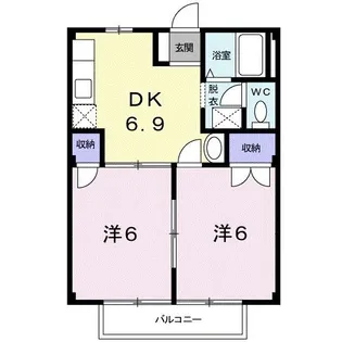 ビューラ小松原【2階】の間取り