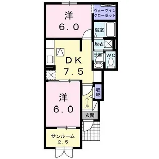 メゾン・リヴァージュB【1階】の間取り