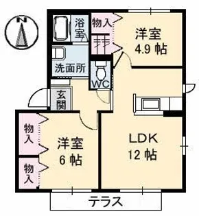 オレンジカーサ 壱番館【1階】の間取り
